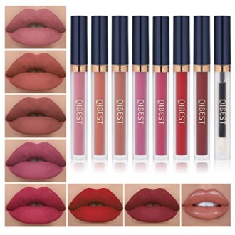 QiBest 7Pcs Matte Liquid Lipstick + Lip Plumper Makeup Set Kit Review
